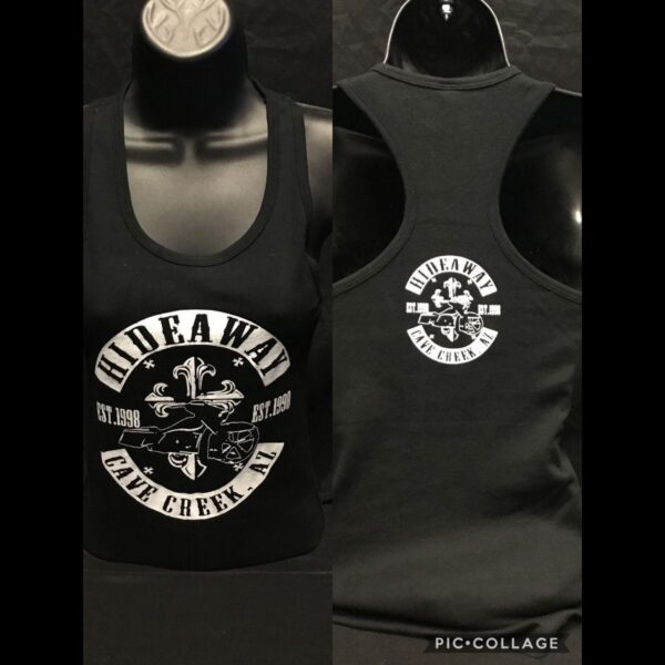 Black Bagger Cross Racerback Tank