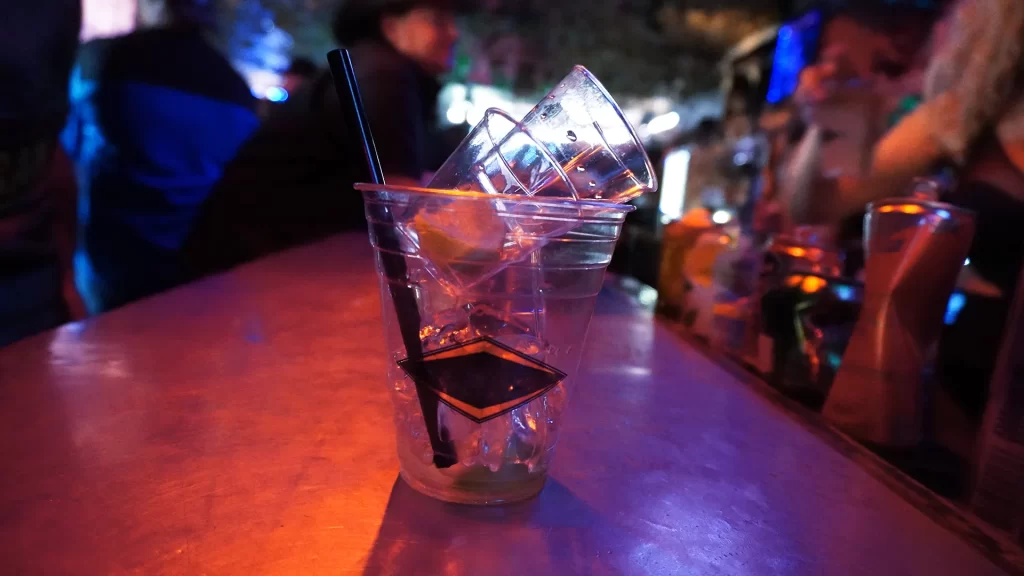 An empty cup at The Hideaway Grill